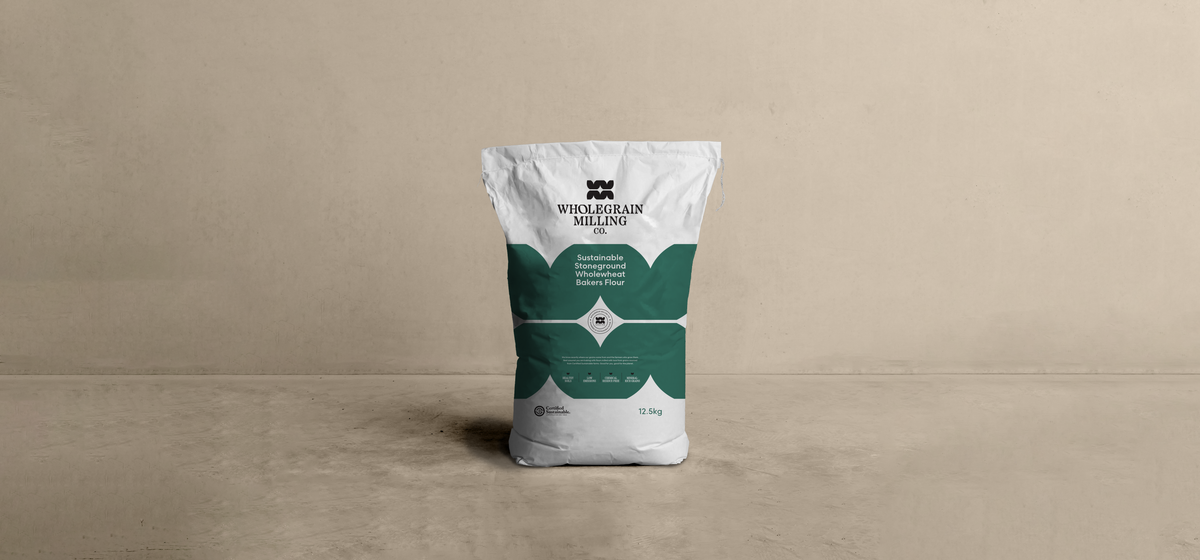 Sustainable Stoneground Wholewheat Bakers Flour in the kitchen