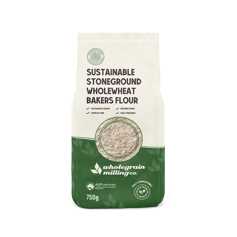 Sustainable Stoneground Wholewheat Bakers Flour 750g