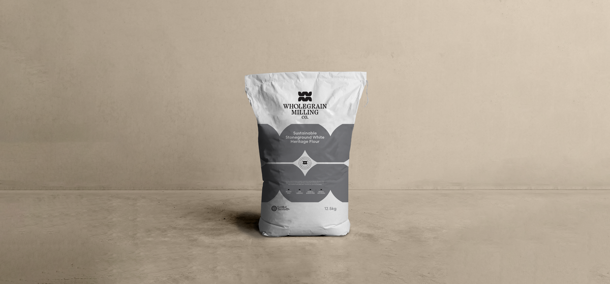 Sustainable Stoneground White Heritage Flour in the kitchen